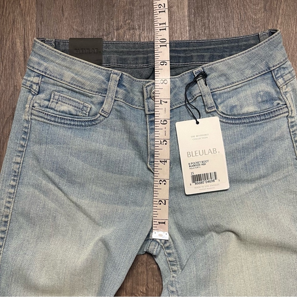 BleuLab Reversible 2 in 1 Jeans Boot Cut Leg Jeans Light / Medium Blue Sz 25 - Picture 6 of 11